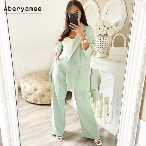 Aberyamee Women's Trouser Suits With A Jacket