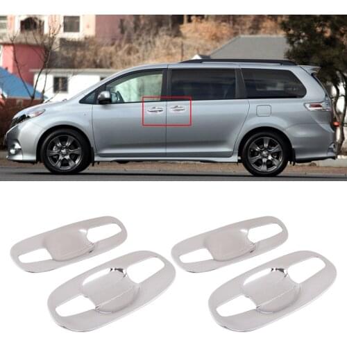 Car Door Handle Cup Bowl Cover Trim Silver ABS Fit For Toyota Sienna MK3 XL30 2011 2012 2013 2014 2015 2016 2017 2018 2019 2020