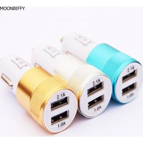 MOONBIFFY Car Phone Charger 2 Port Mini Dual USB Car Charger Adapter Quick Charging 5V 2A for iPhone Samsung Galaxy Xiaomi