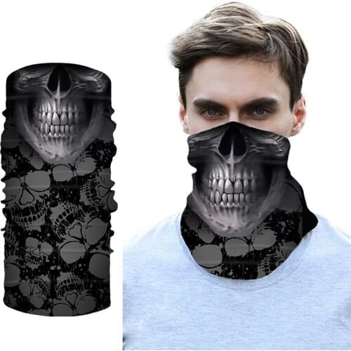 Seamless Balaclava Digital Printing Magic Scarf Tricks Versatile Skull Horror Clown Outdoor Sport Seamless Headband Mascarillas