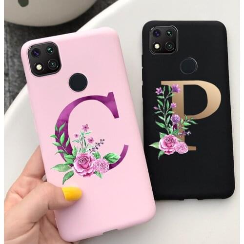 For Xiaomi Redmi 9C Case redmi 9c nfc Back Cover Floral Cute Letters Pattern Phone Cases For Xiaomi Redmi 9 C 9C NFC Coque 6.53"