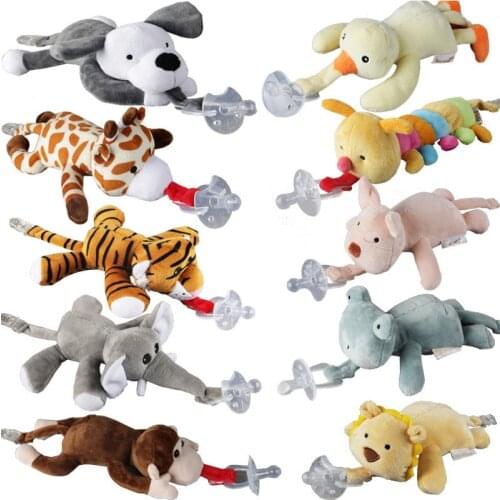 Baby Cartoon Animal Dummy Pacifier Chain Clips Newborn Plush Animal Toys Toddler Soother Nipples Holder (not include Pacifier)