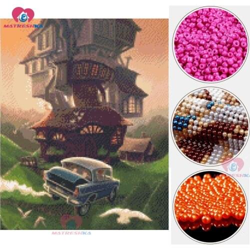 Diy 3d cross stitch beaded embroidery beadwork home decor crafts needlework accessories pearl part beads embroidery