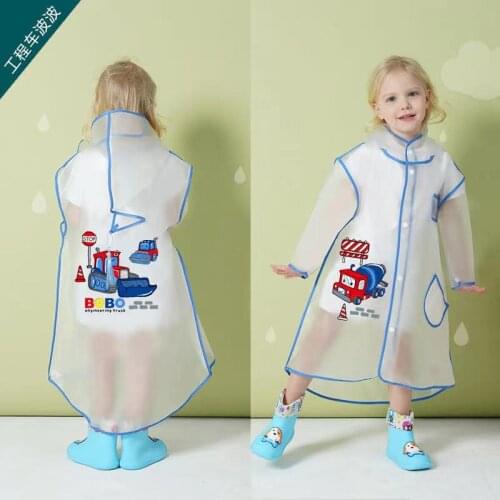 Childrens raincoat waterproof girl boy EVA waterproof baby transparent raincoat children with schoolbag poncho