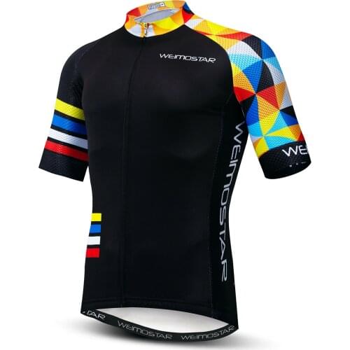 Weimostar Breathable Colorful Cycling Jersey Men Summer Anti-UV Bike Clothing Road Team Bicycle Jersey mtb Cycling Shirt Maillot