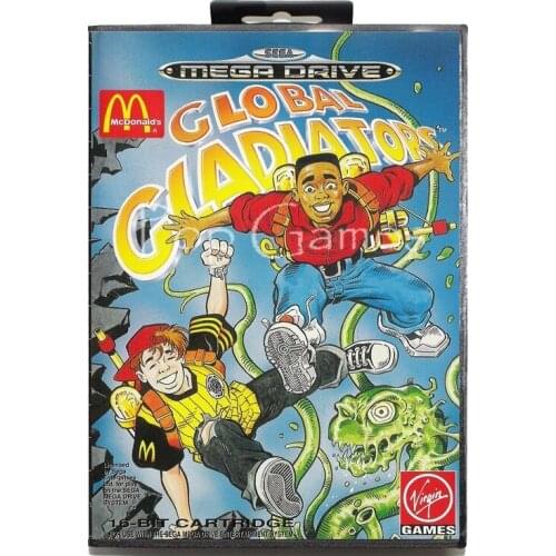 Global Gladiators with Box for 16 bit Sega MD Game Card for Mega Drive for Genesis Video Console