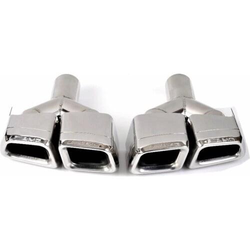 Racing 2Pcs Original Stainless Steel Exhaust Pipe Mufflers For W212