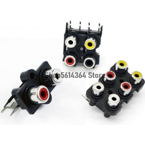 AV Concentric Outlet 2/4/6 RCA Female Socket Board Connector Adapter