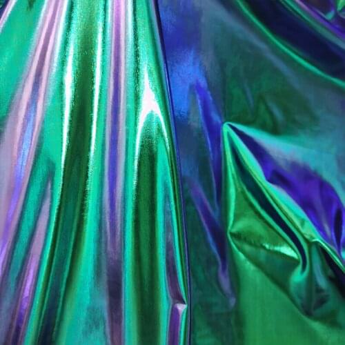 Beautiful Blue-Purple Electric Shining Mirror PU Leather Fabric PU Artificial Leather Sewing Material DIY Pants/Dress Clothes