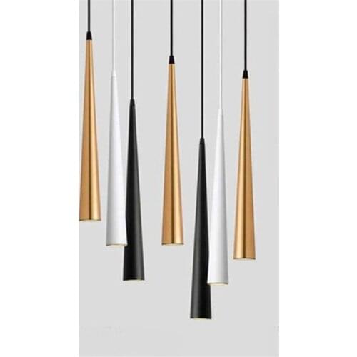 Modern Island Pendant Light LED Cone Hanging Lighting Fixtures Kitchen Dining Room Living Room Bar Aluminum Cylinder Pipe Lamp