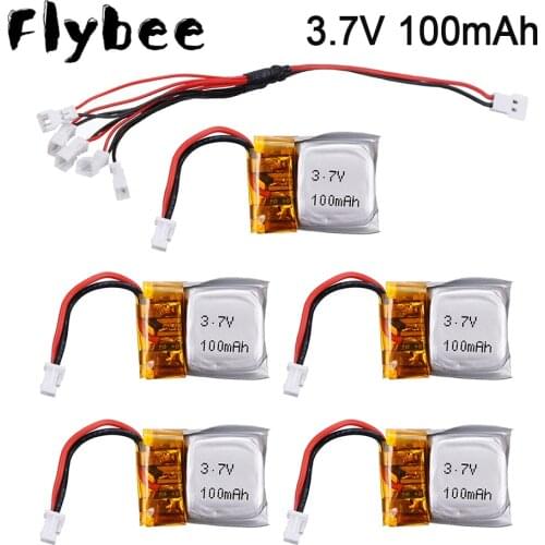 3.7V 100mAh Li-po Battery 1.25mm plug for Cheerson CX-10 CX-10A FQ777-124 for wltoys V272 Mini RC Quadcopter Drone Battery