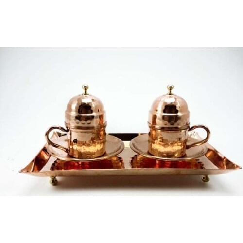 Copper Turkish Arabic Coffee Espresso Cup Set for 2 Copper Espresso Cup Gift Set Turkish Coffee Set, Handmade Turkish Coffee Cup