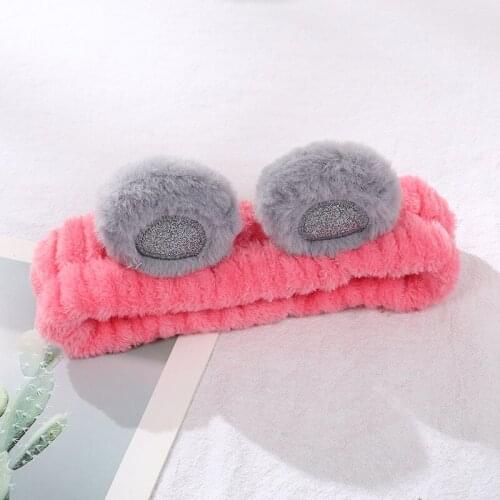 Cute Bear Ear Soft Fleece Wash Face Hairband Spa Headband Cosmetic Makeup Hairband for Girl Woman Designer Headbands