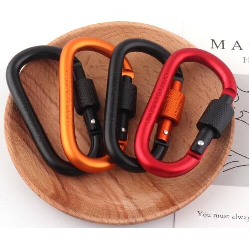 Fashion Carabiner Lock Carabiner Clasp Black/Red/Orange Carabiner Connector Snap hook With Clasp Carabiner Gifts