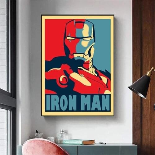 Avengers Superhero Art Posters and Prints Iron Man Canvas Painting Marvel Movie Wall Art HD Print Canvas Living Room Home Decor