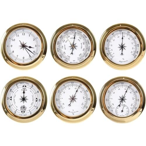 Wall Mounted Thermometer Hygrometer Barometer Watch Tidal Clock Weather Station