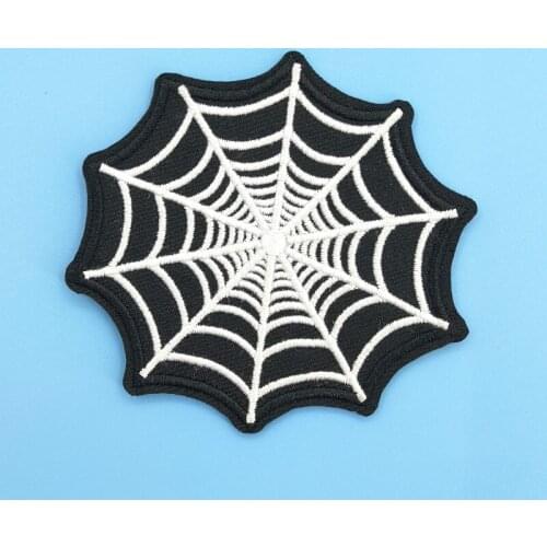 New Arrival Spider Web Children Funny Sticker Embroiderey Iron on Cobweb Patch for Jacket Bag Backpack Clothing Accessories
