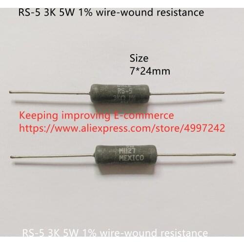 Original new 100% RS-5 3K 5W 1% wire-wound resistance 7*24mm (Inductor)