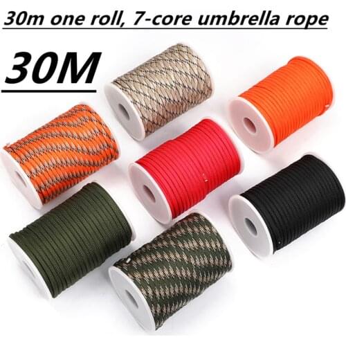 30M Paracord Rope Roller 4mm 7 Strand Cores Parachute Cord Pull Tent Rope for Camping Tent Hiking Outdoors