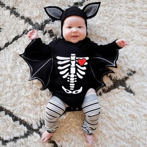 Toddler Boy Halloween Costume Newborn Baby Bodysuit Cosplay Bat-sleeves Baby Boy Clothes 0-18M Disfraz Halloween Bebe Bodysuit