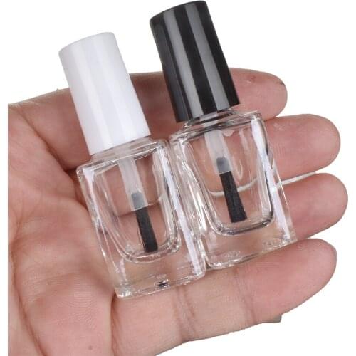 7ML Empty Glass Nail Polish Bottle Sub-bottle With Cap and Brush Nail Oil Bottle Portable Paint Brush Small Bottle