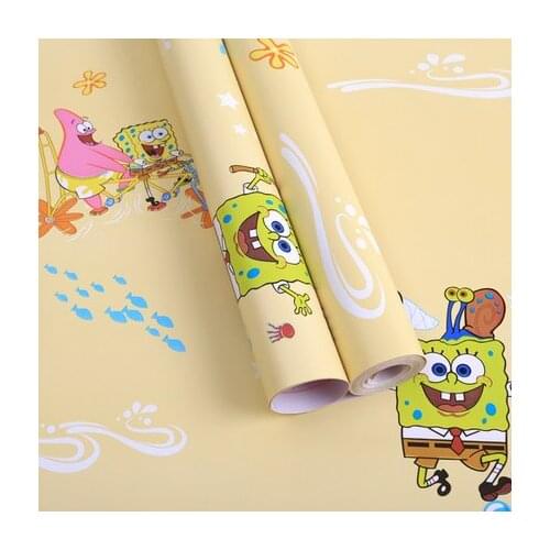 PVC vinyl waterproof decoration self-adhesive wallpaper cute cartoon bedroom childrens room boy girl bedroom desk sticker 10M