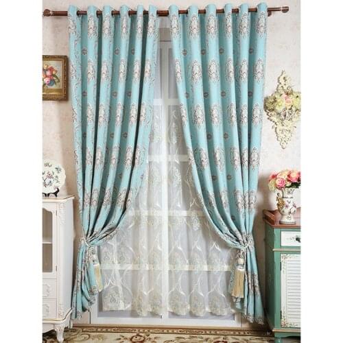 Luxury European Style Modern Curtain Chenille Jacquard Printed Curtains for Living Room Bedroom Home Tulle Curtains Decoration