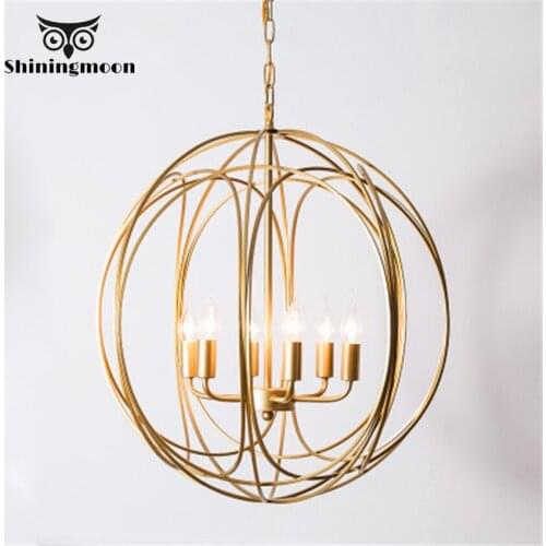 Modern Golden Round LED Pendant Lights Bedroom Stairs Pendant Lamp Vintage Home Decor Suspension Luminaria Kitchen Hanging Lamp