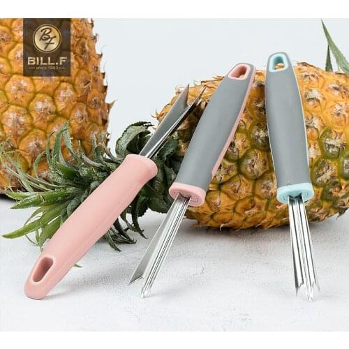 Stainless steel pineapple special knife, peel pineapple skin, dig pineapple eyes, silicone anti-skid handle, fruit shop tools