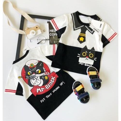 Tonytaobaby New Style Summer Cute Printed Pattern Childhood Memories Cartoon Childrenswear Short Sleeve T-shirt