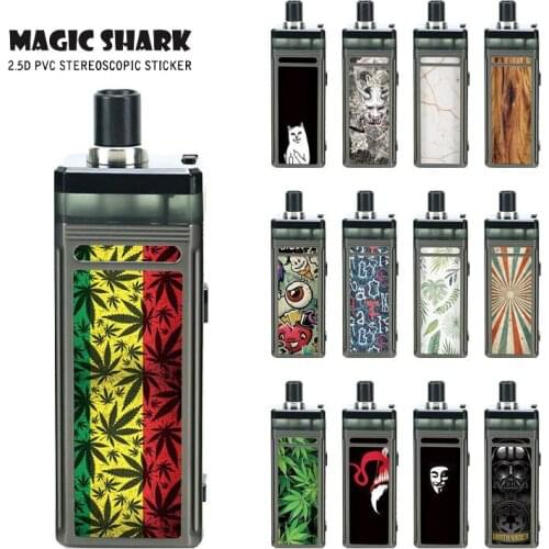 Magic Shark Skull Ventta Devil Leaf Cat Wood Stone Print 2.5D Case Film Skin for Smoant Pasito II Sticker Cover for Pasito 2
