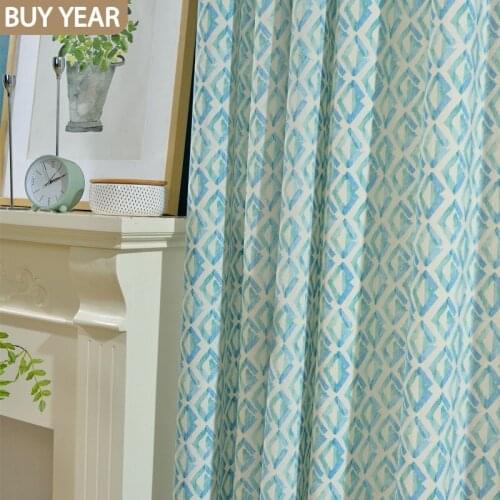 Modern Curtain for Living Dining Room Bedrooms Simple European Polyester Cotton Printed Curtain Screen Product Customization