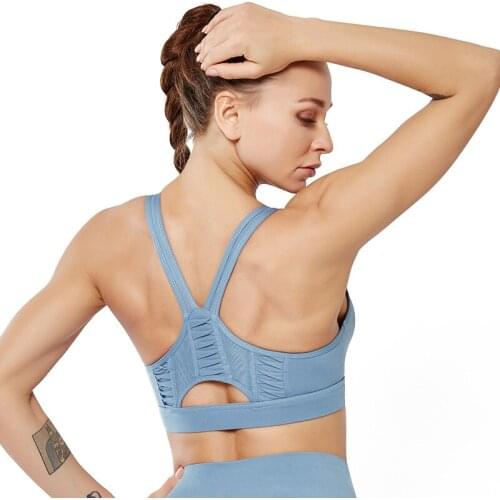 Hot Sale Womens Gym Fitness High Impact White Yoga Bra Y Back