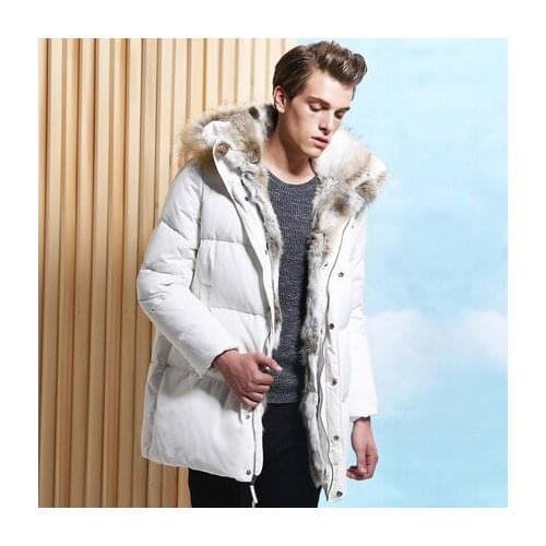 2020 Winter Duck Down Jacket Men Thick Hood Rabbit Fur Collar Parka Outwear Windproof Camperas Hombre Plus Size HJ458
