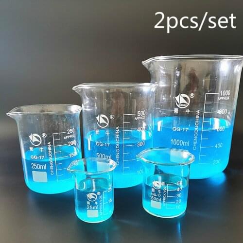 1set Lab Borosilicate GLass Beaker All Sizes Chemical Experiment Laboratory Equipment All Sizes