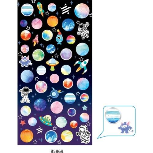 1 Sheet Space Boy Laser Bright Planets Decorative Stickers Decoration