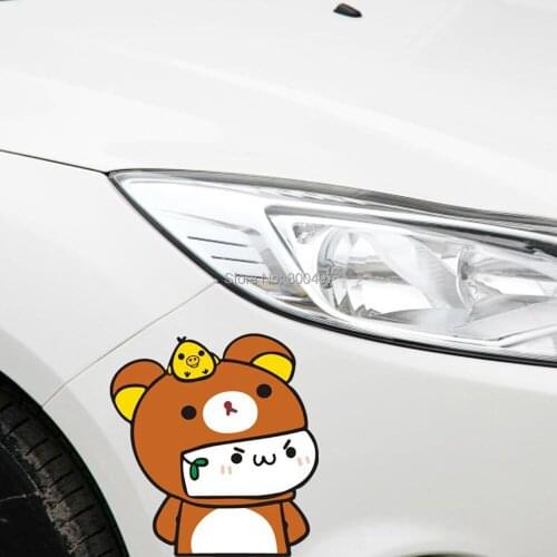 10 x Newest Design Cartoon Lovely Bear Rilakkuma Car Stickers for Toyota VW Toyota Chevrolet Honda Ford Audi Fiat Hyundai Lada