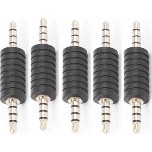 100Pcs 3.5mm 4Pole Male To Male Stereo Audio Adapter Signal transmission Extension Connector For mobile phone tablet Bluetooth