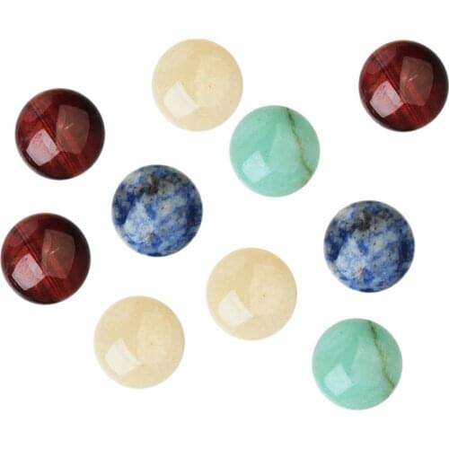 10x 8mm Half Round Gemstone Cabochon Stone Beads DIY Jewelry Making Crafting