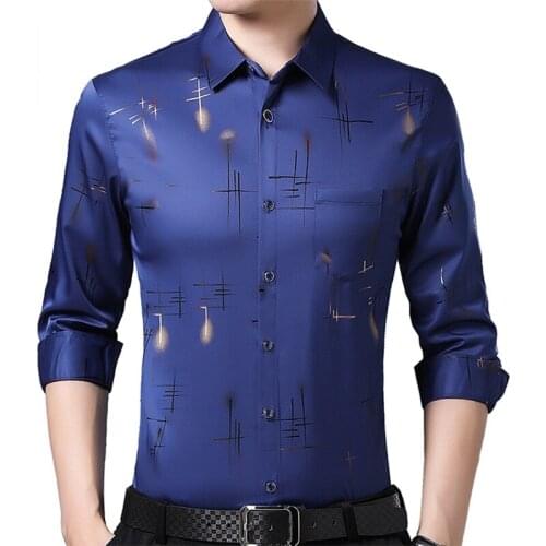 2021 Brand Long Sleeve Men Social Shirt Spring Streetwear Casual Striped Shirts Dress Mens Slim Regular Fit Clothes Fashions 040