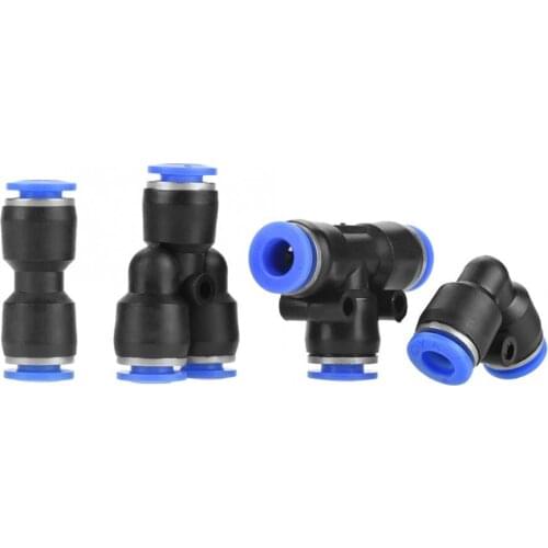 40Pcs/pack 6mm Air Hose Pneumatic Push Connector Air Push Quick Fittings 4 Shape