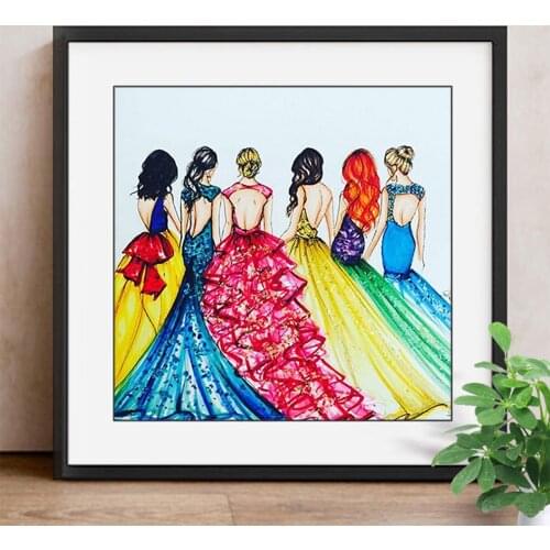 Diamond Mosaic Portrait Needlework,Diamond Painting Cross Stitch Girls Wall Art,Diamond Embroidery Handicraft