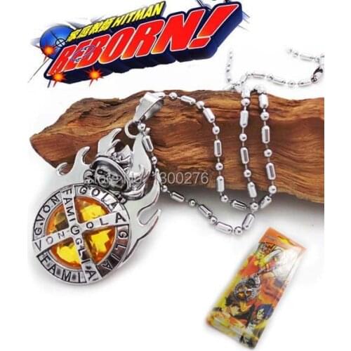 FREE SHIPPING 2styles Christmas gift toy Katekyo Hitman Reborn Hibari Kyoya METAL pendant necklace yellow/blue