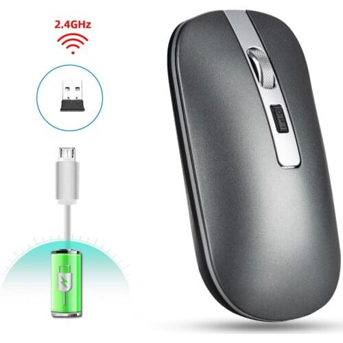 M30 rechargeable wireless mouse metal wheel mute 2.4G office mouse 500 mAh built-in battery