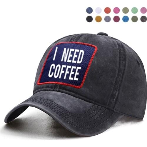I Need Coffee Letter Printed Baseball Cap Dad Trucker Snapback Solid Hat Woman Berets Ponytail Caps Boinas Casquette Gorras Hats