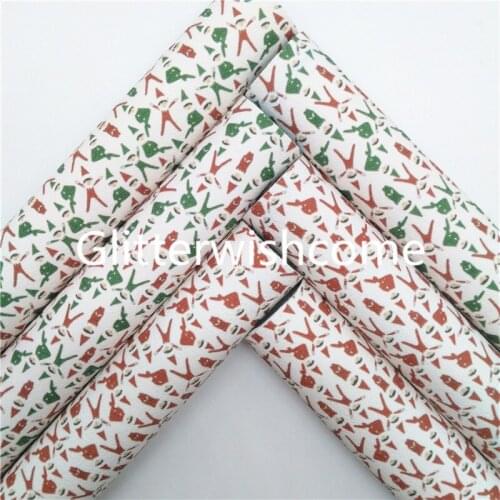 Glitterwishcome 21X29CM A4 Size Christmas Elf on Suede Synthetic Leather for Bows, GM916B