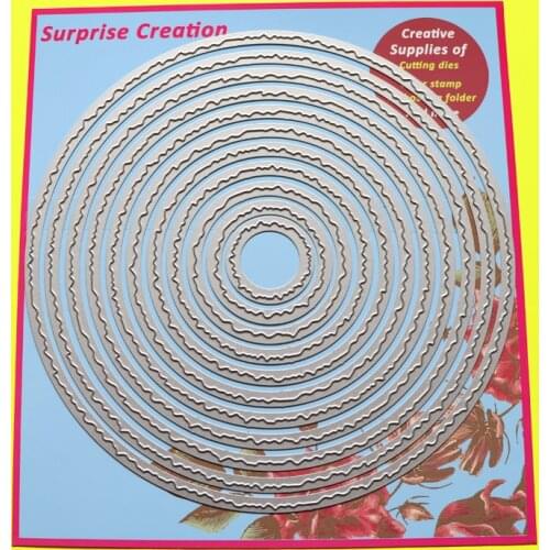 Large Cutting Dies Torn Edge Circles Scrapbook DIY Cardmaking Paper Craft Metal Stencil