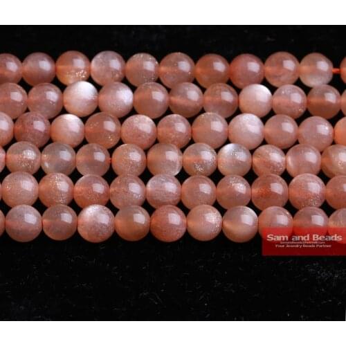 5A Grade Natural Orange Moonstone beads 4 6 8 10MM pick size for Bracelet Necklace Making OMB20