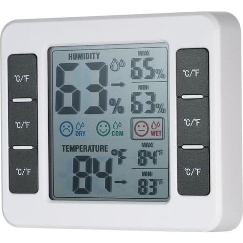 LCD Digital Indoor Thermometer Hygrometer Room ℃/℉ Temperature Humidity Gauge Meter Thermo-Hygrometer with Max Min Value Display