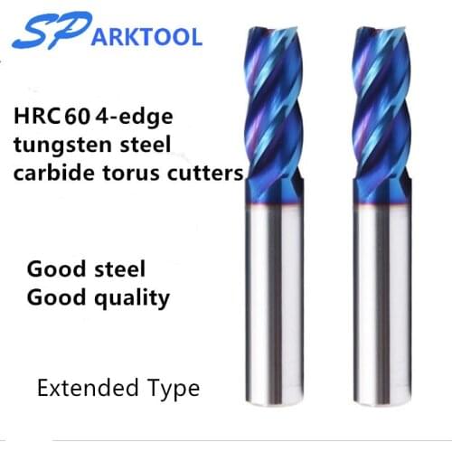 HRC60 Corner Rounding Carbide end mill Alloy Coating Tungsten Steel Cutting Tool 4Flutes Milling Cutter CNC maching End mill